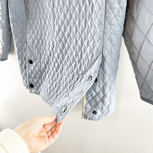 Barbour Lulworth Quilted Long Sleeve Full Zip Jacket Coat Light Blue 8 - Picture 5 of 11